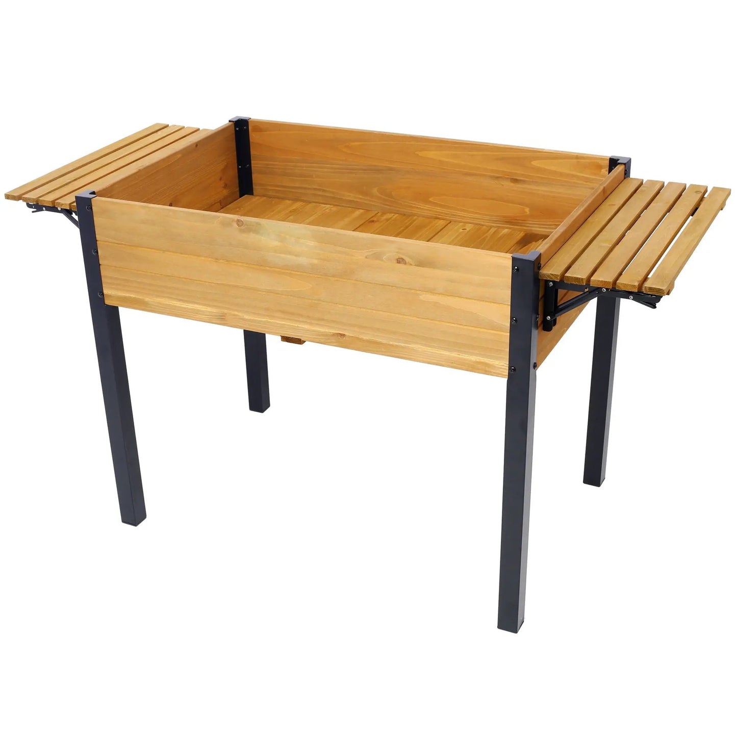 Raised garden bed with metal legs and folding storage shelf by Unique Piece Furniture on Tampa Home & Garden Store
