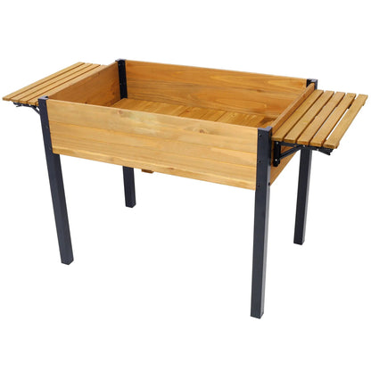 Raised garden bed with metal legs and folding storage shelf by Unique Piece Furniture on Tampa Home & Garden Store