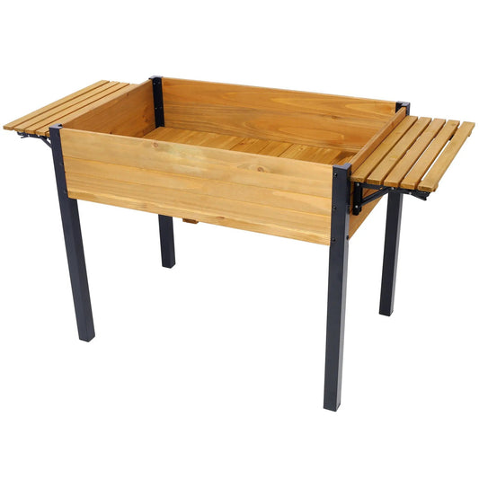 Raised garden bed with metal legs and folding storage shelf by Unique Piece Furniture on Tampa Home & Garden Store