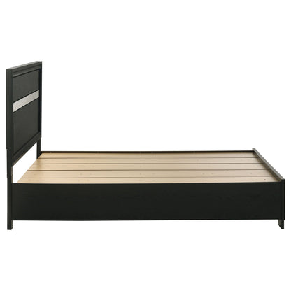 Orchid Storage Panel Bed by HouseOfZazla, black wood frame with paneled headboard on Tampa Home & Garden Store
