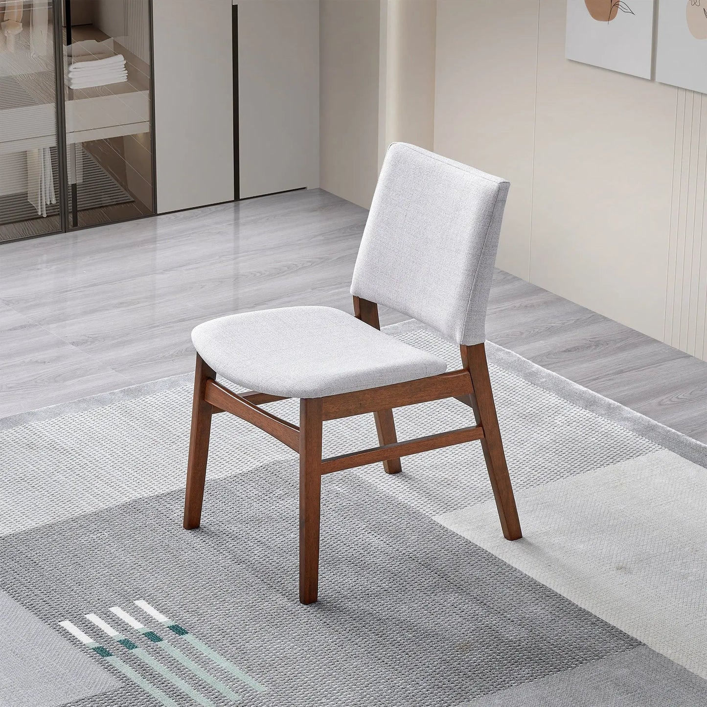 Gusto Dining Chair Set of 2 Brown and Light Gray