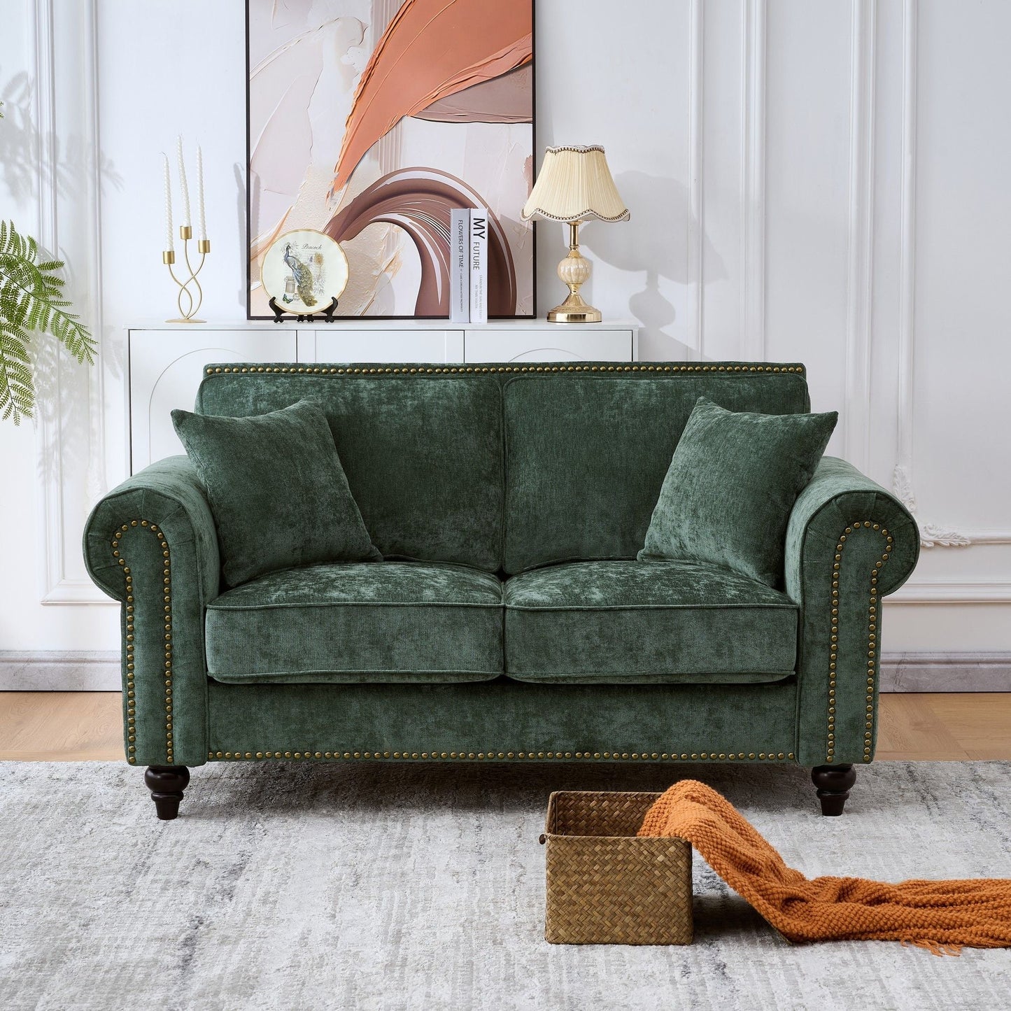 2 Seater Sofa with Rolled Arms and Tufted Back