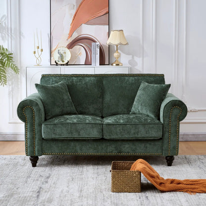 2 Seater sofa with rolled arms, tufted green velvet upholstery Unique Piece Furniture on Tampa Home & Garden Store