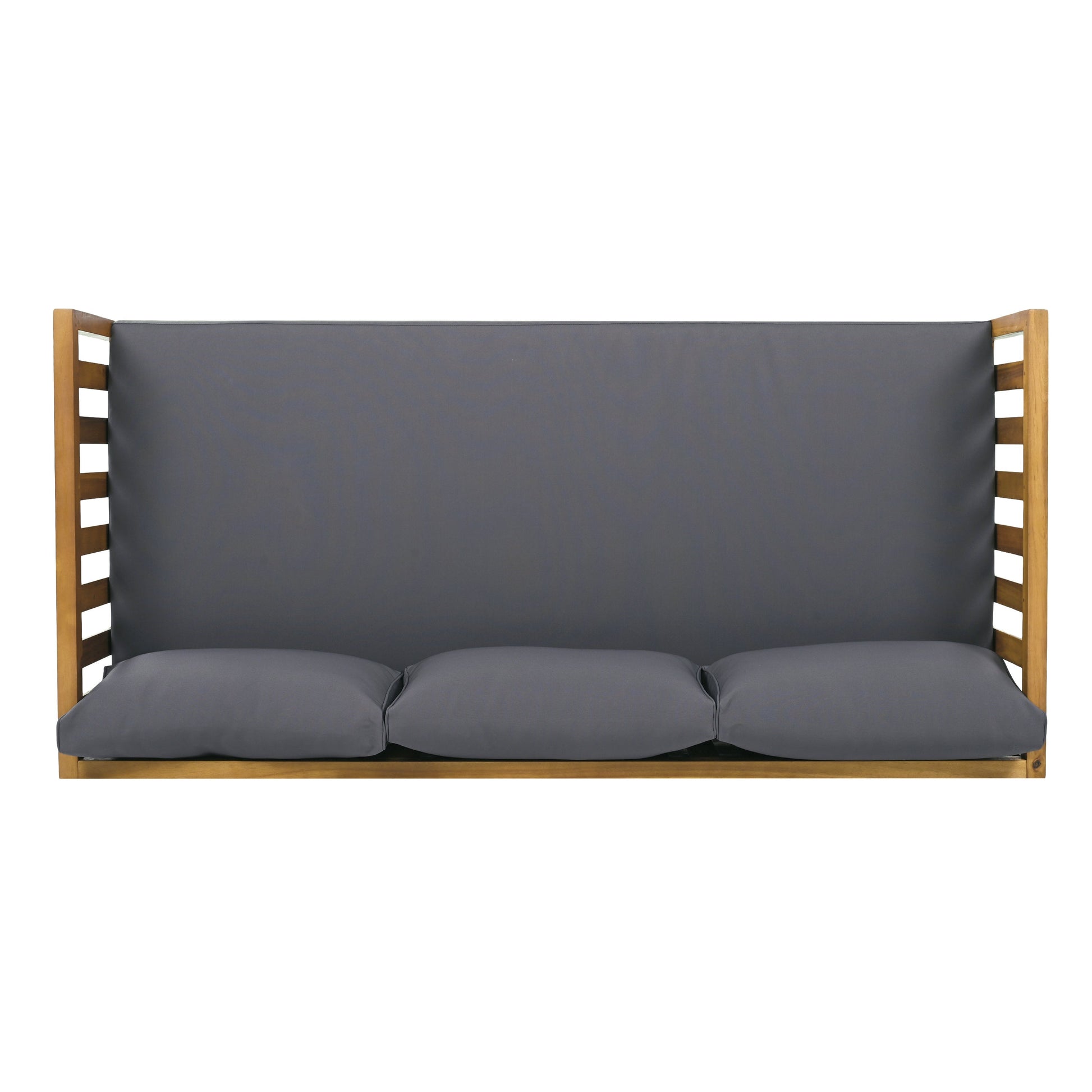Claremont 3 Seater Daybed dark gray cushions with wooden frame outdoor furniture set on Tampa Home & Garden Store