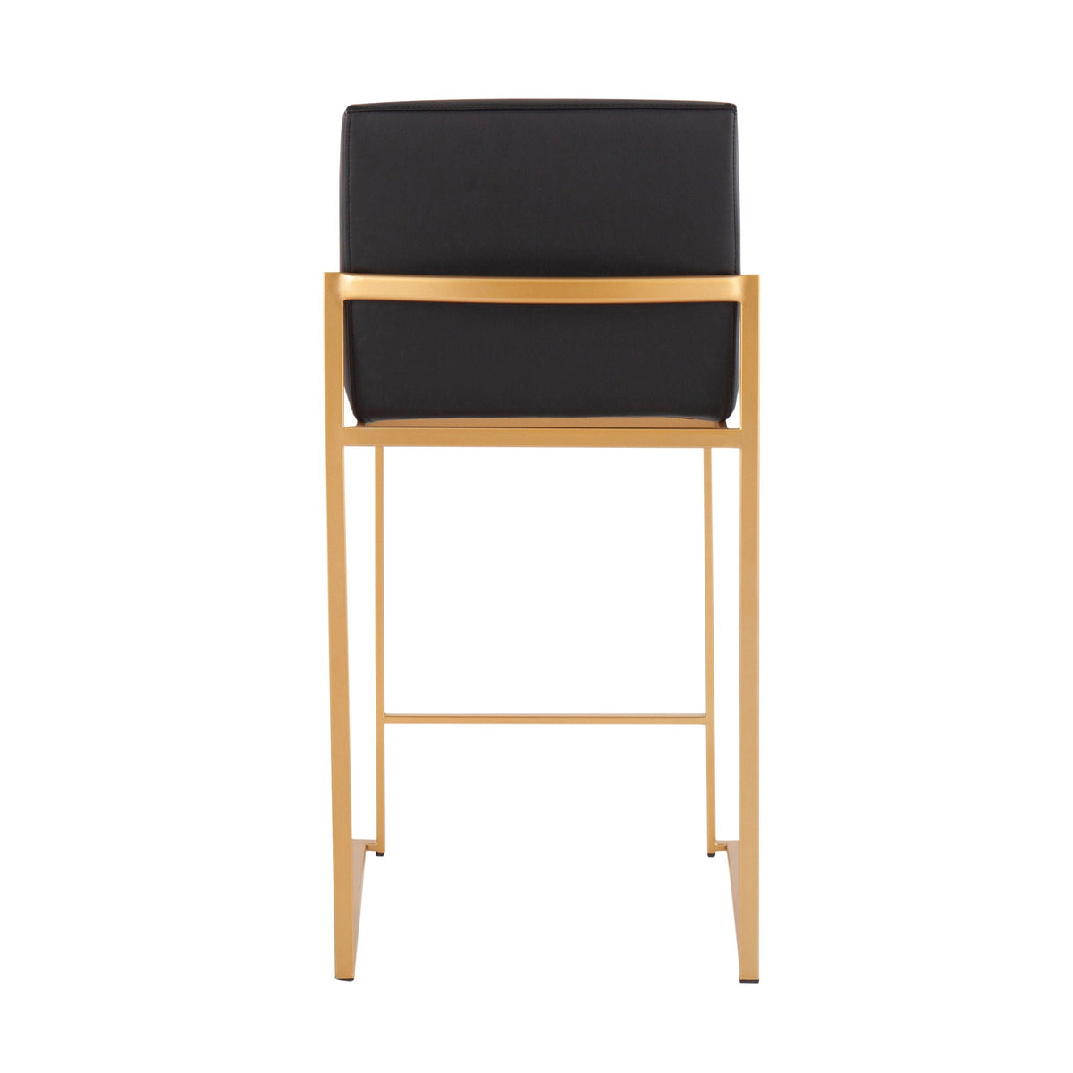 Contemporary high back counter stool with black upholstery and gold frame HouseOfZazla on Tampa Home & Garden Store