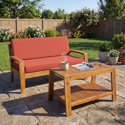 2 Piece Outdoor Conversation Set Loveseat & Coffee Table water-resistant cushions by HouseOfZazla on Tampa Home & Garden Store