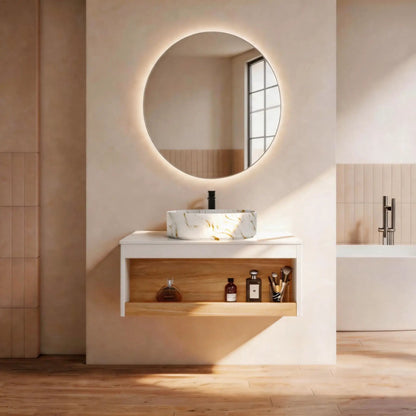 Floating Bathroom Vanity with Vessel Sink