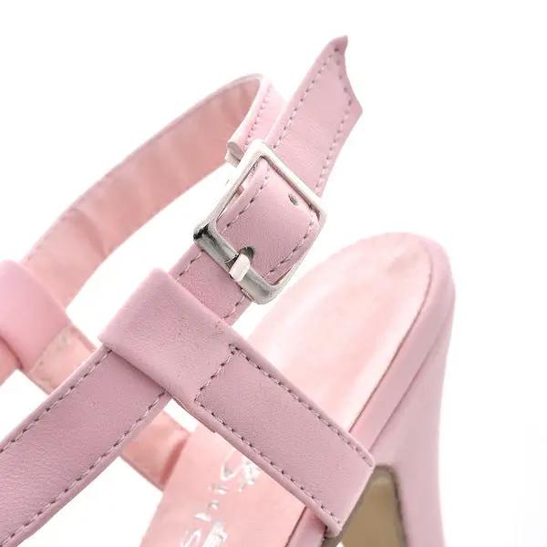 High Heel Sandals Buckle Roman Shoes Round Toe