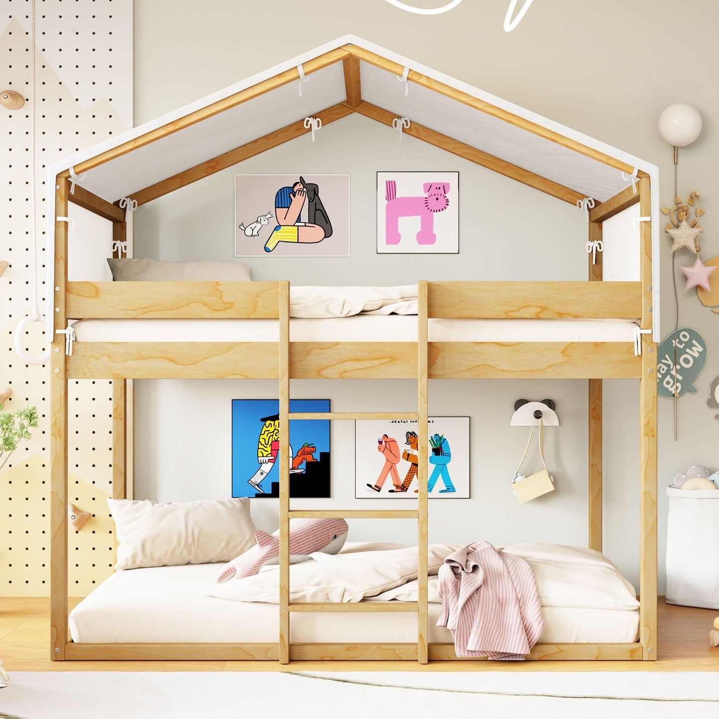 Sturdy Pinewood Bunk Bed and the Kids Play Tent