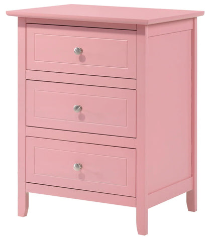 Dove Tailed Drawers 3-Drawer Nightstand pink finish by Unique Piece Furniture on Tampa Home & Garden Store