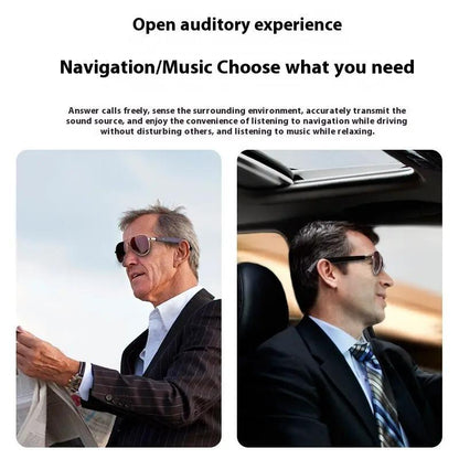 Smart AI translation glasses with Bluetooth music and polarized UV by FLIPSTYLEZLLC; two wearers on Tampa Home & Garden Store