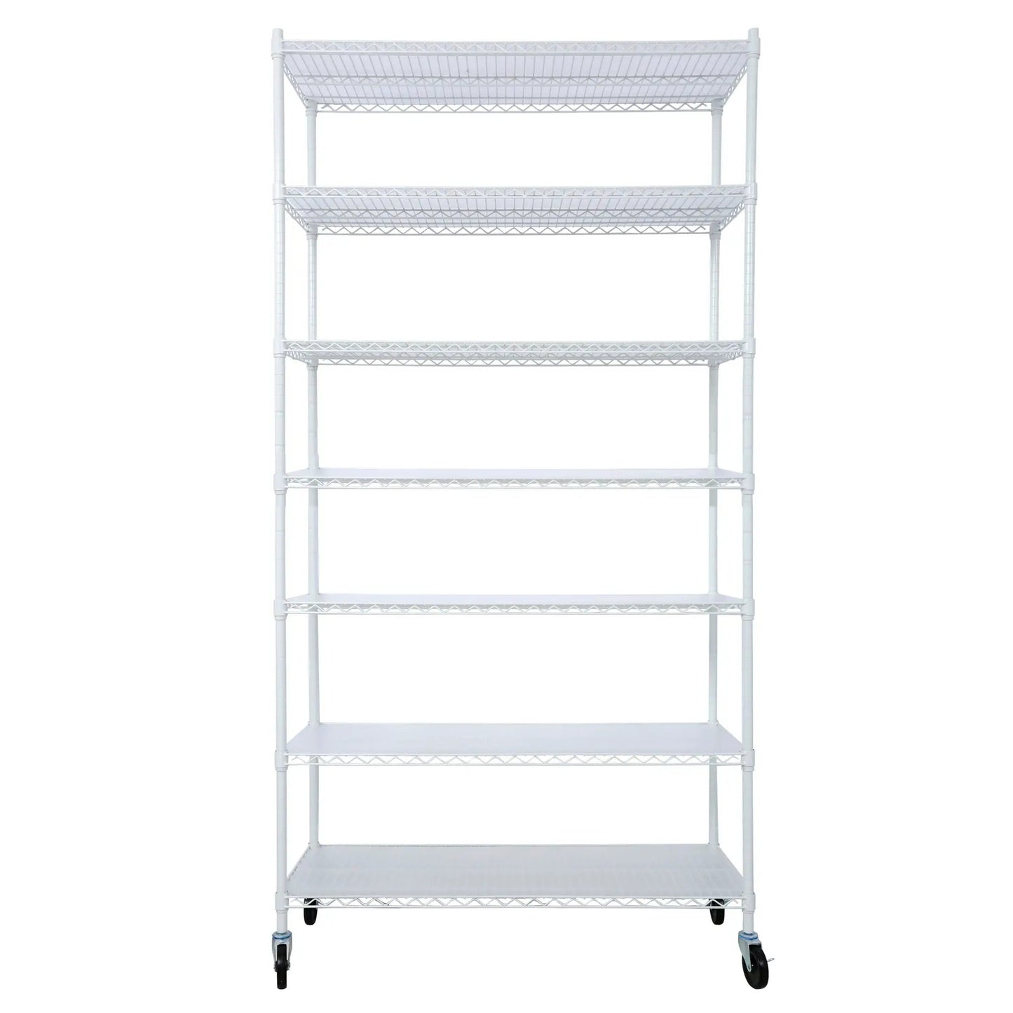 7-Tier Metal Shelf with Wheels, Heavy Duty