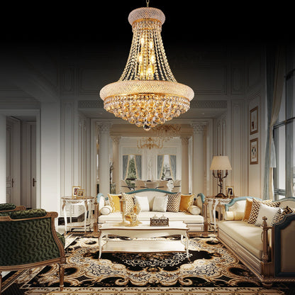 24-Inch gold crystal chandelier, 12-light French Empire style ceiling light by HouseOfZazla on Tampa Home & Garden Store