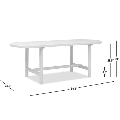 8-seat oval dining table in natural reclaimed pine with sturdy legs and cross supports by HouseOfZazla on Tampa Home & Garden Store