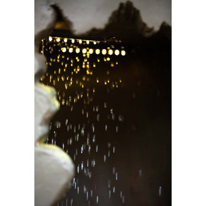 Large outdoor water fountain with warm LED lights and cascading spray by HouseOfZazla on Tampa Home & Garden Store