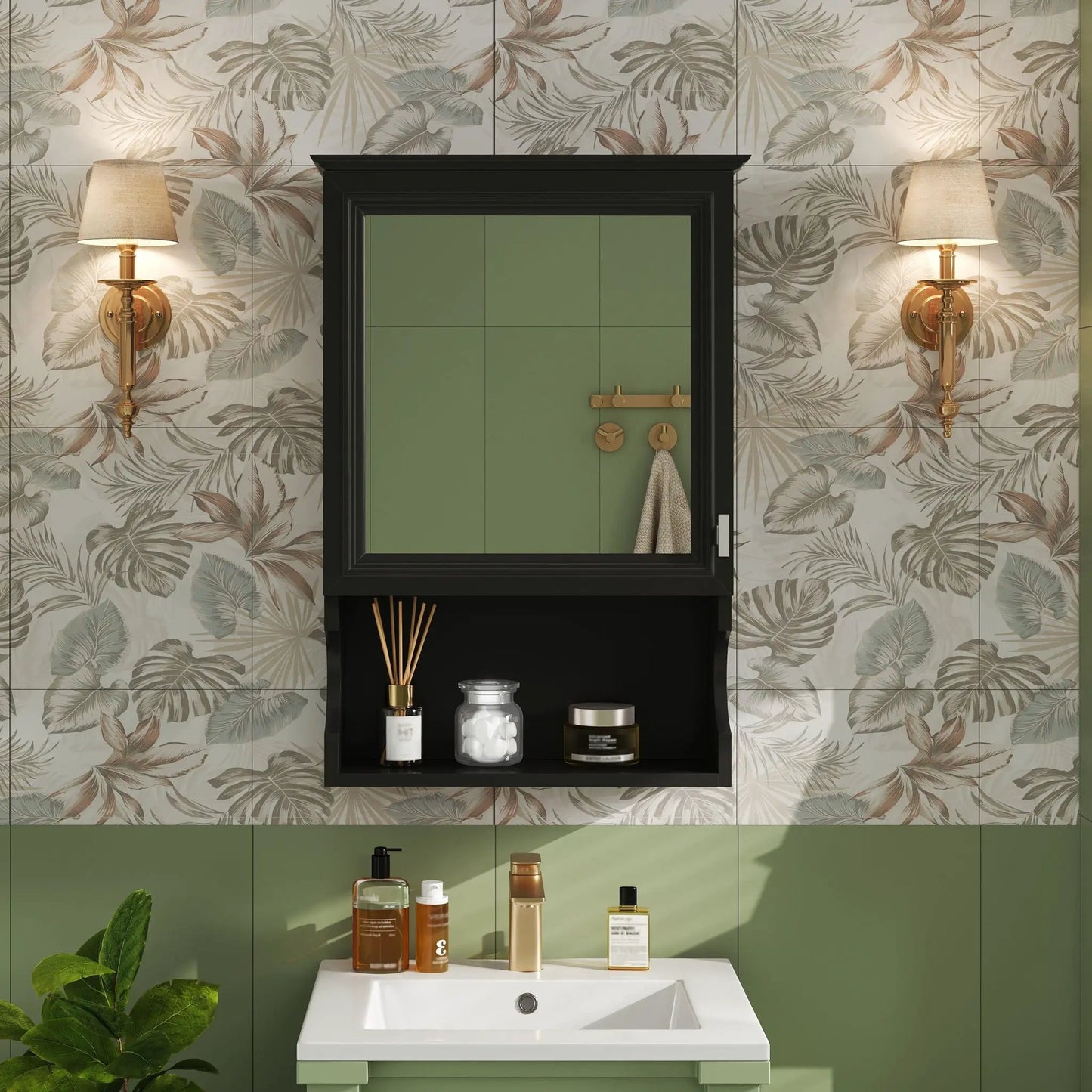 Wall Mounted Bathroom Cabinet with Mirror Hinges