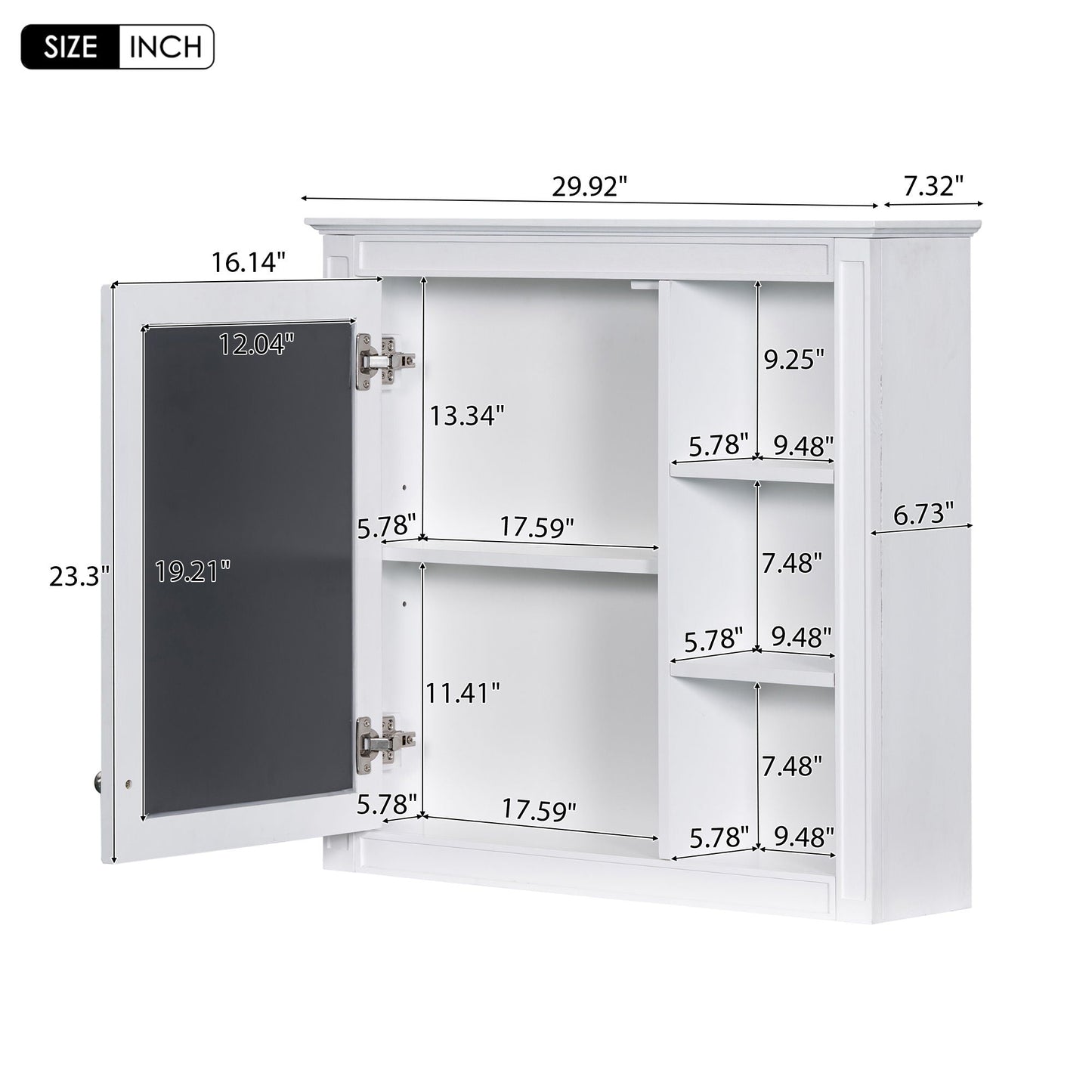 Bathroom vanity with medicine cabinet, white storage with 2 soft-close doors and 4 drawers on Tampa Home & Garden Store