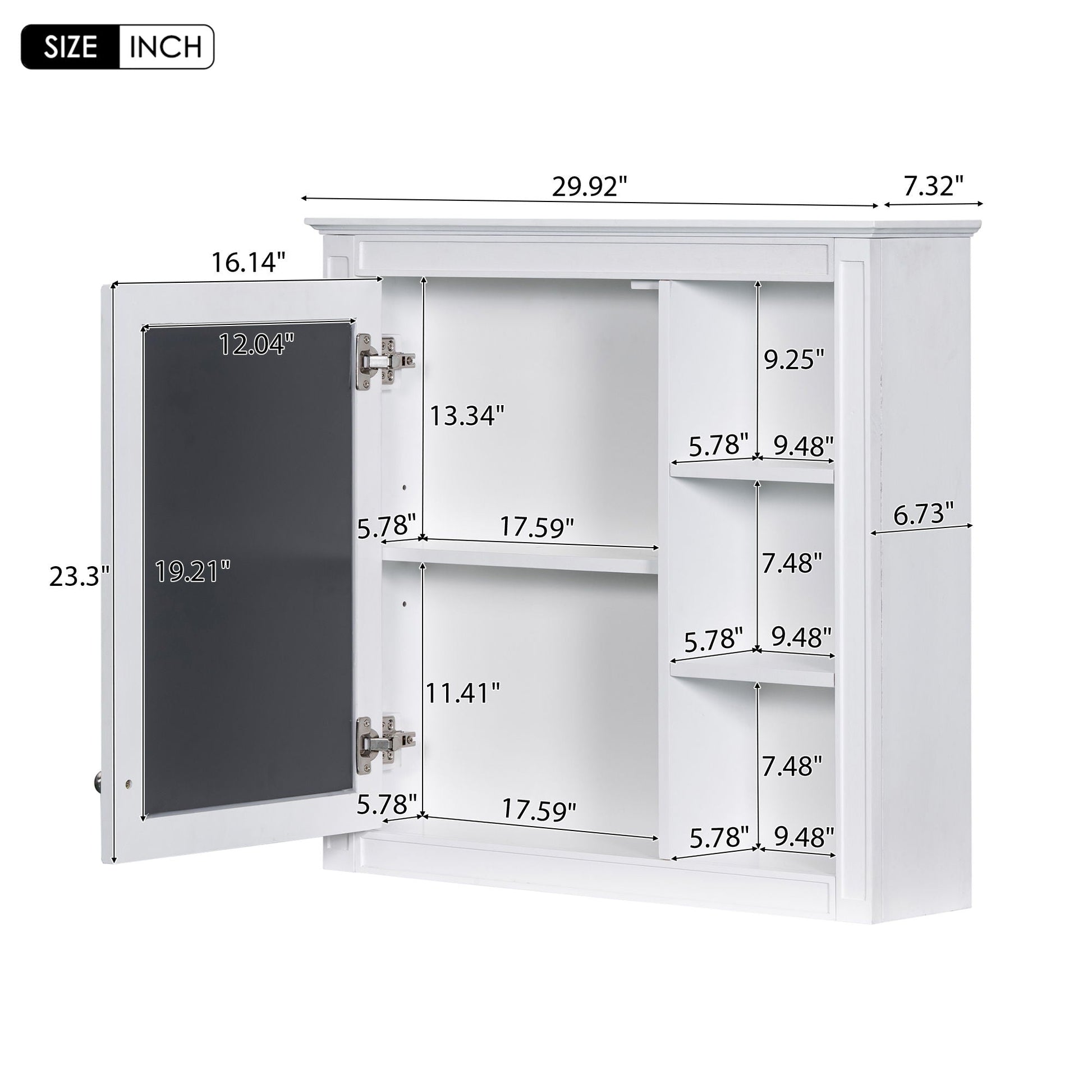 Bathroom vanity with medicine cabinet, white storage with 2 soft-close doors and 4 drawers on Tampa Home & Garden Store