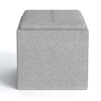 Rockwood Upholstered Cube Ottoman with Tray