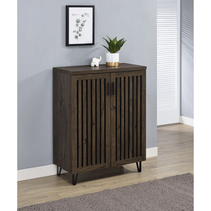 Clackamas 2-Door Storage Cabinet with adjustable shelves in dark wood by HouseOfZazla on Tampa Home & Garden Store