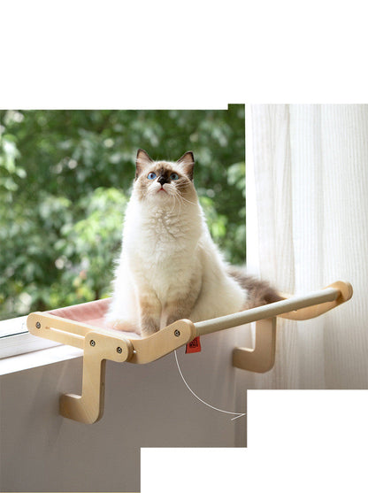 Cat hanging window bed perch in natural wood finish by Sell My Stuff on Tampa Home & Garden Store
