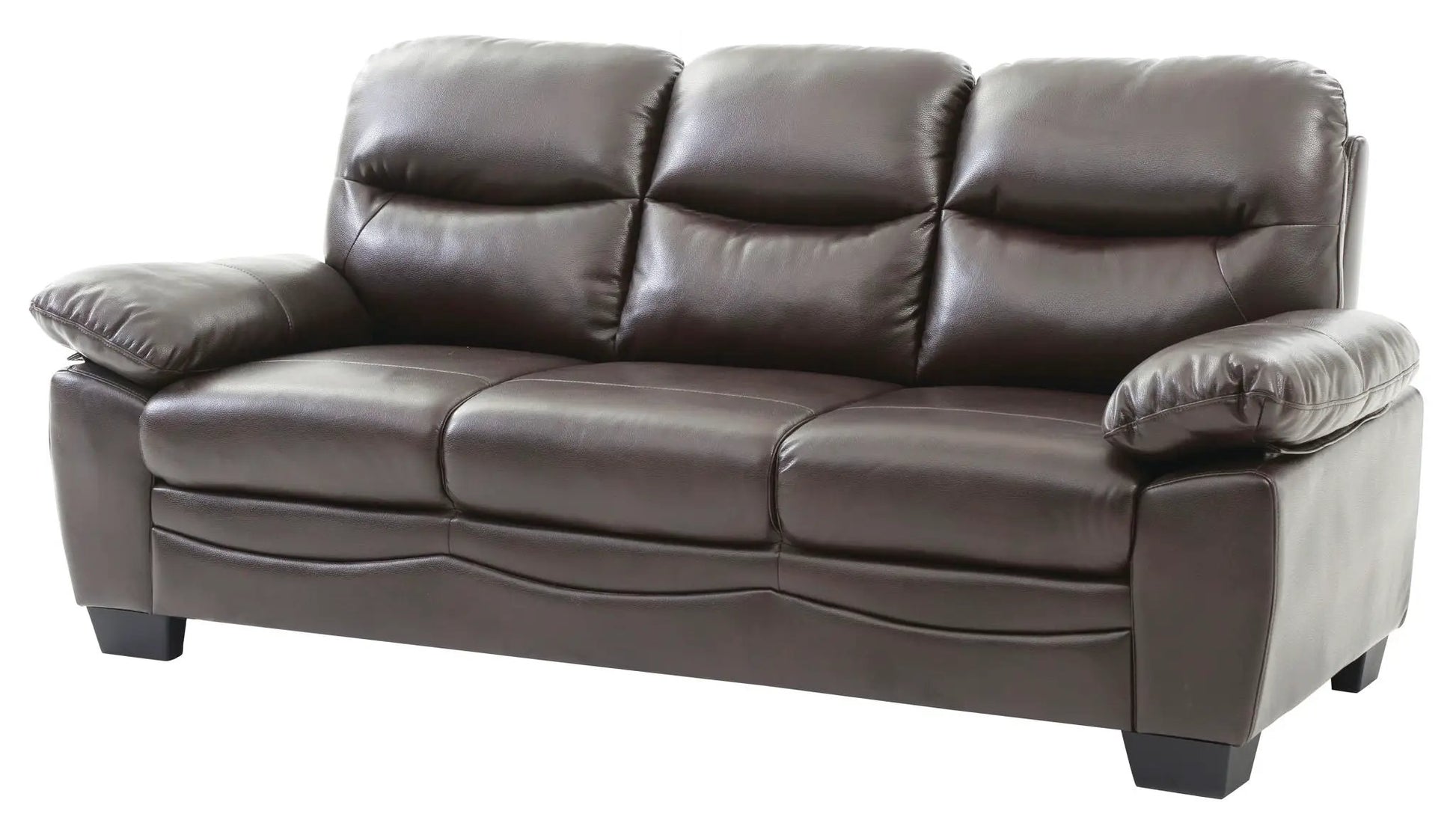 Marta leather stationary sofa; plush cushions and arms, Unique Piece Furniture on Tampa Home & Garden Store