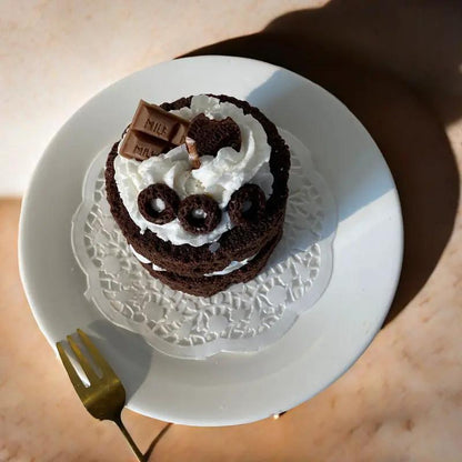 Chocolate Velvet Cute Cake Aromatherapy Candle with white frosting and milk chocolate bar on Tampa Home & Garden Store