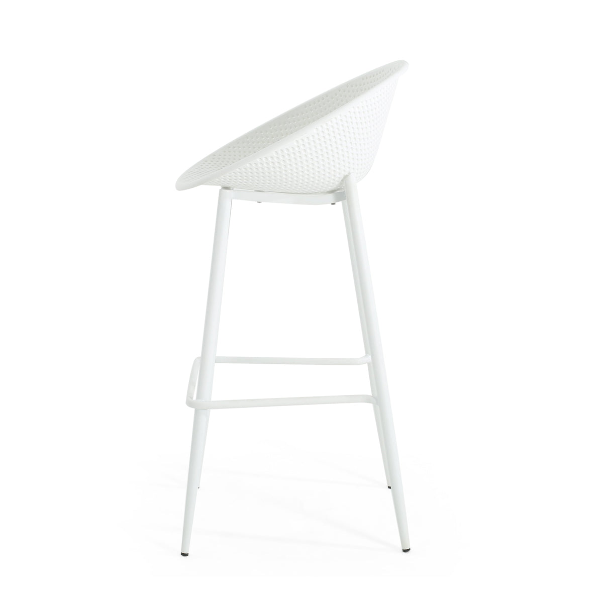 Modern Gable Outdoor Barstool white perforated seat by HouseOfZazla on Tampa Home & Garden Store