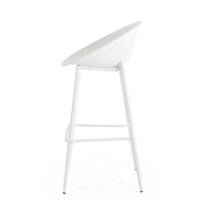 Modern Gable Outdoor Barstool white perforated seat by HouseOfZazla on Tampa Home & Garden Store