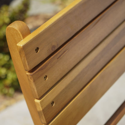 Outdoor Foldable Wood Dining Chair Set of Two