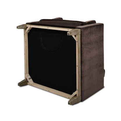 Knox Farmhouse Arm Chair Unique Piece Furniture brown microfiber upholstery light wood frame on Tampa Home & Garden Store
