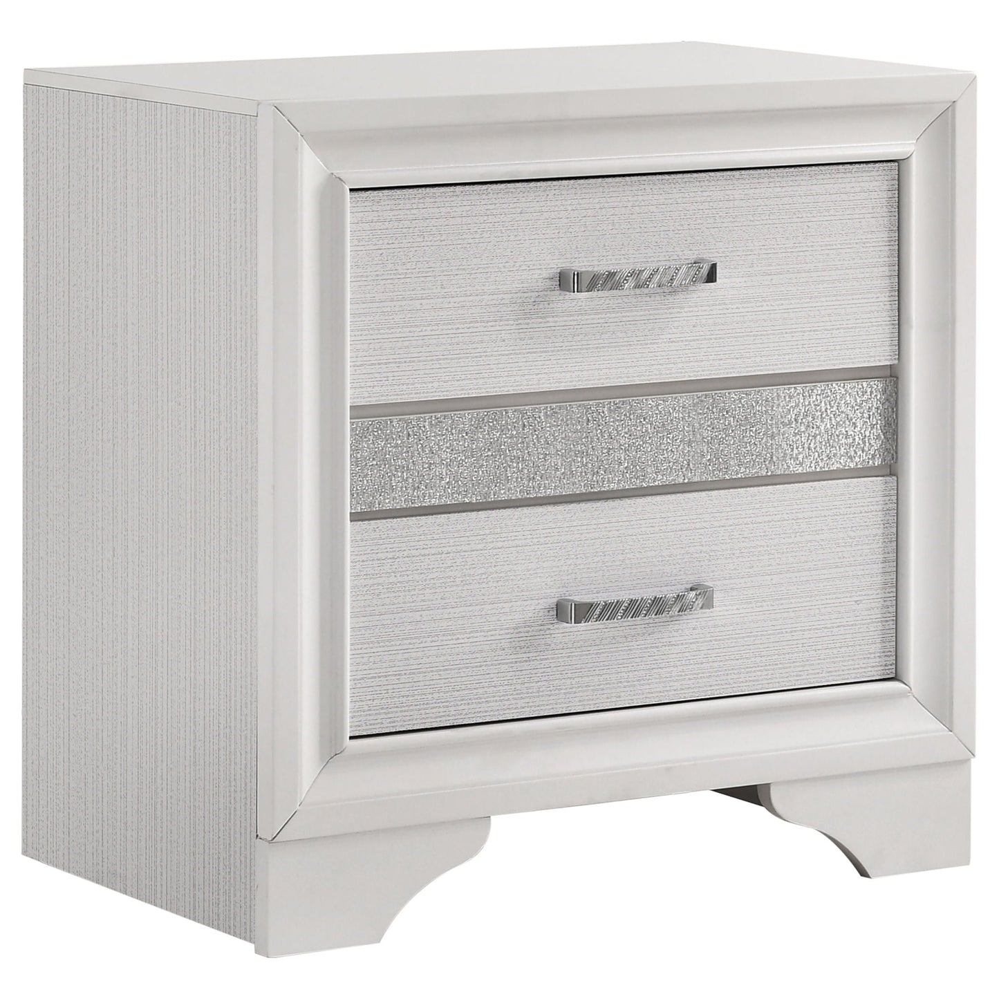 Corbin Glittering dresser, 4pc Bedroom Set, silver textured fronts and chrome pulls HouseOfZazla on Tampa Home & Garden Store