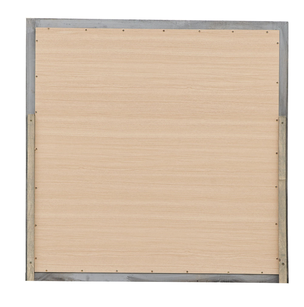 Wall mirror by HouseOfZazla with dark gray wood frame and natural wood backing on Tampa Home & Garden Store