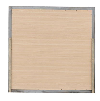 Wall mirror by HouseOfZazla with dark gray wood frame and natural wood backing on Tampa Home & Garden Store