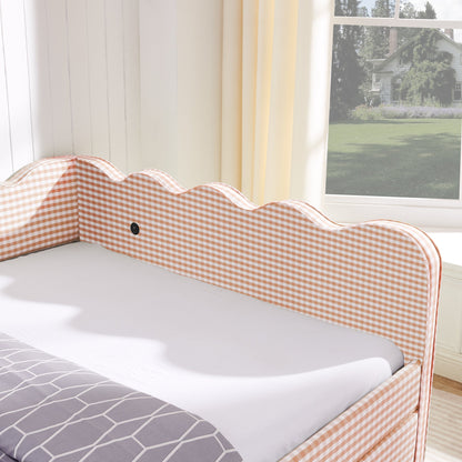 Queen Gingham Daybed with USB Port and Drawers