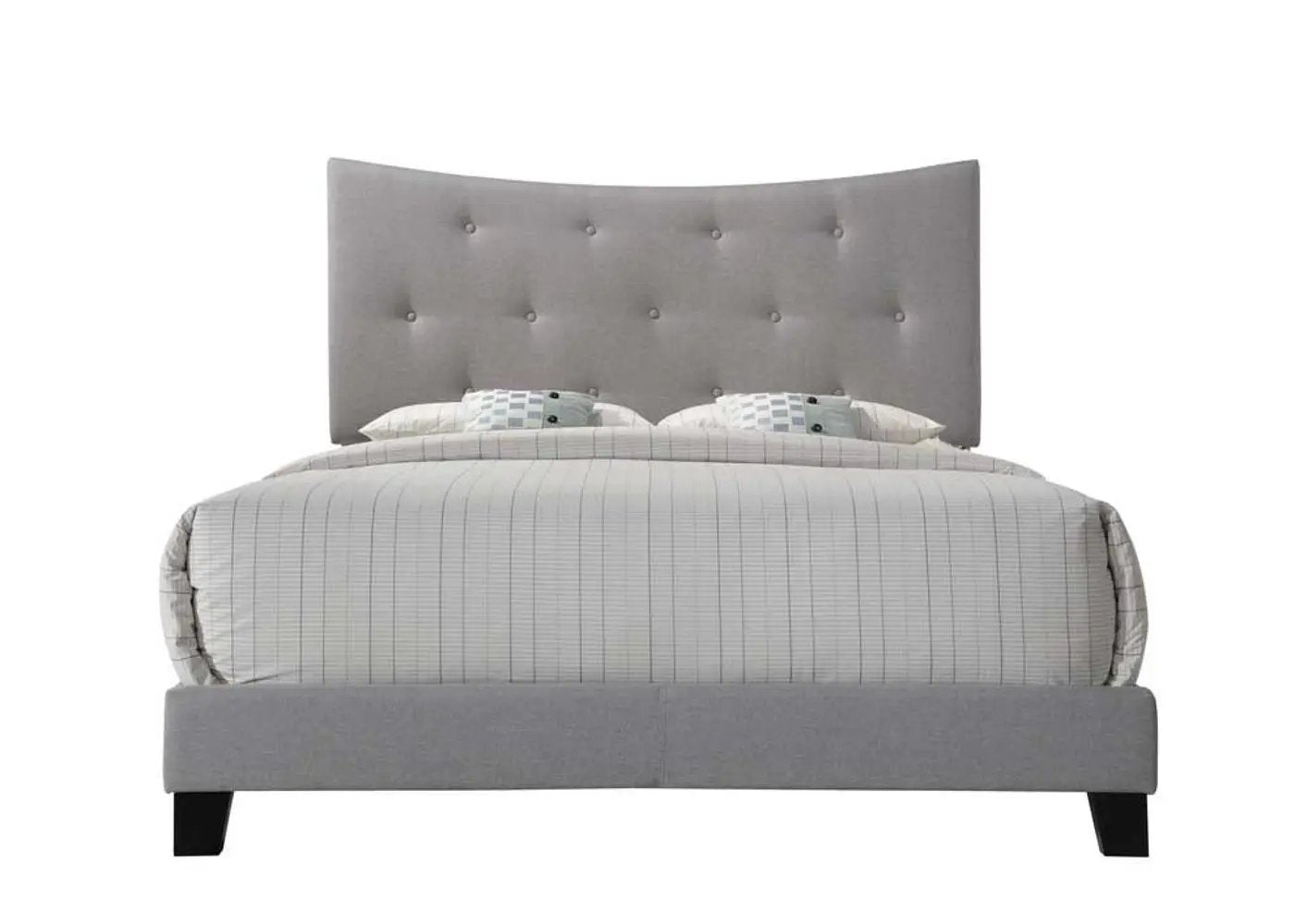 Venacha Queen Gray Upholstered Bed with tufted curved headboard by Unique Piece Furniture on Tampa Home & Garden Store