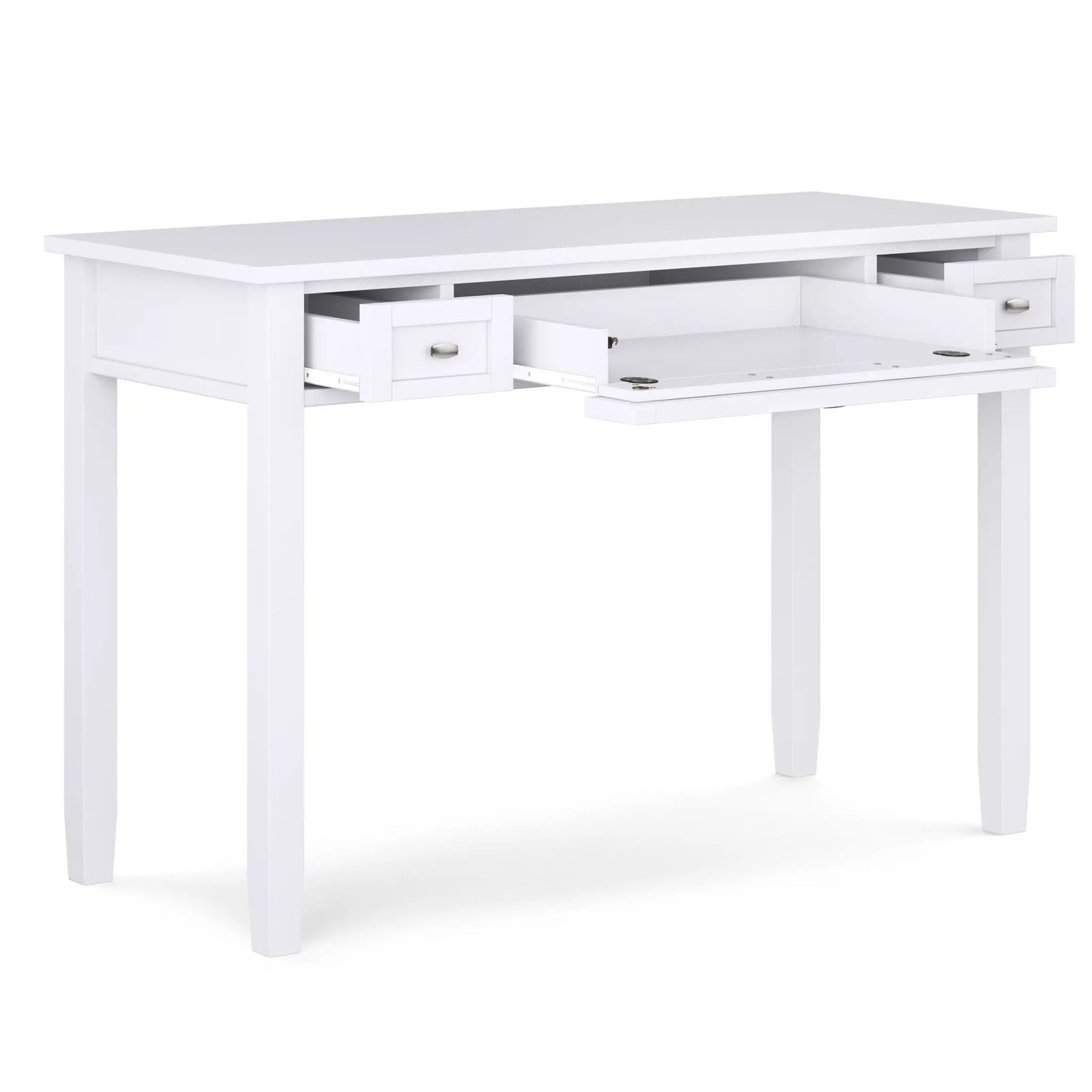 Warm Shaker Handcrafted Desk white shaker-style desk with multiple drawers and metal pulls on Tampa Home & Garden Store