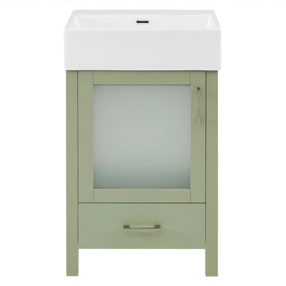 Bathroom Vanity with Ceramic Sink and Storage