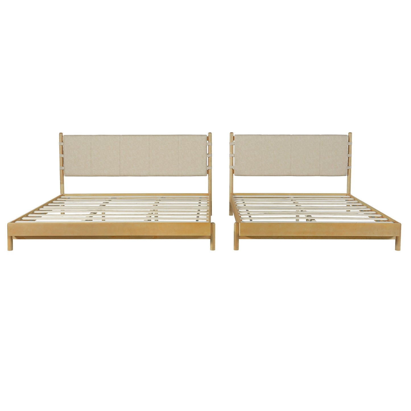 Queen Size Rubber Wood Bed Frame and Headboard