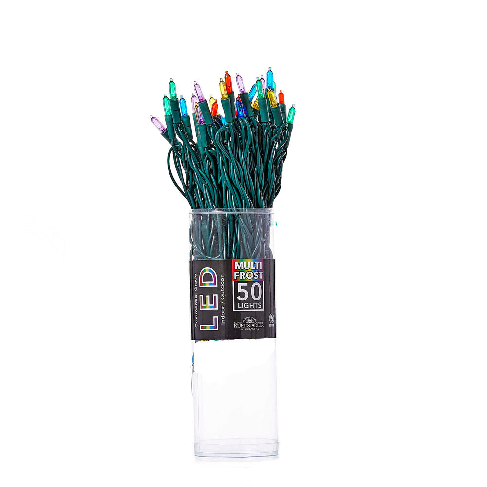 50-light multicolor LED string on green wire in clear tube by The Country Christmas Loft on Tampa Home & Garden Store