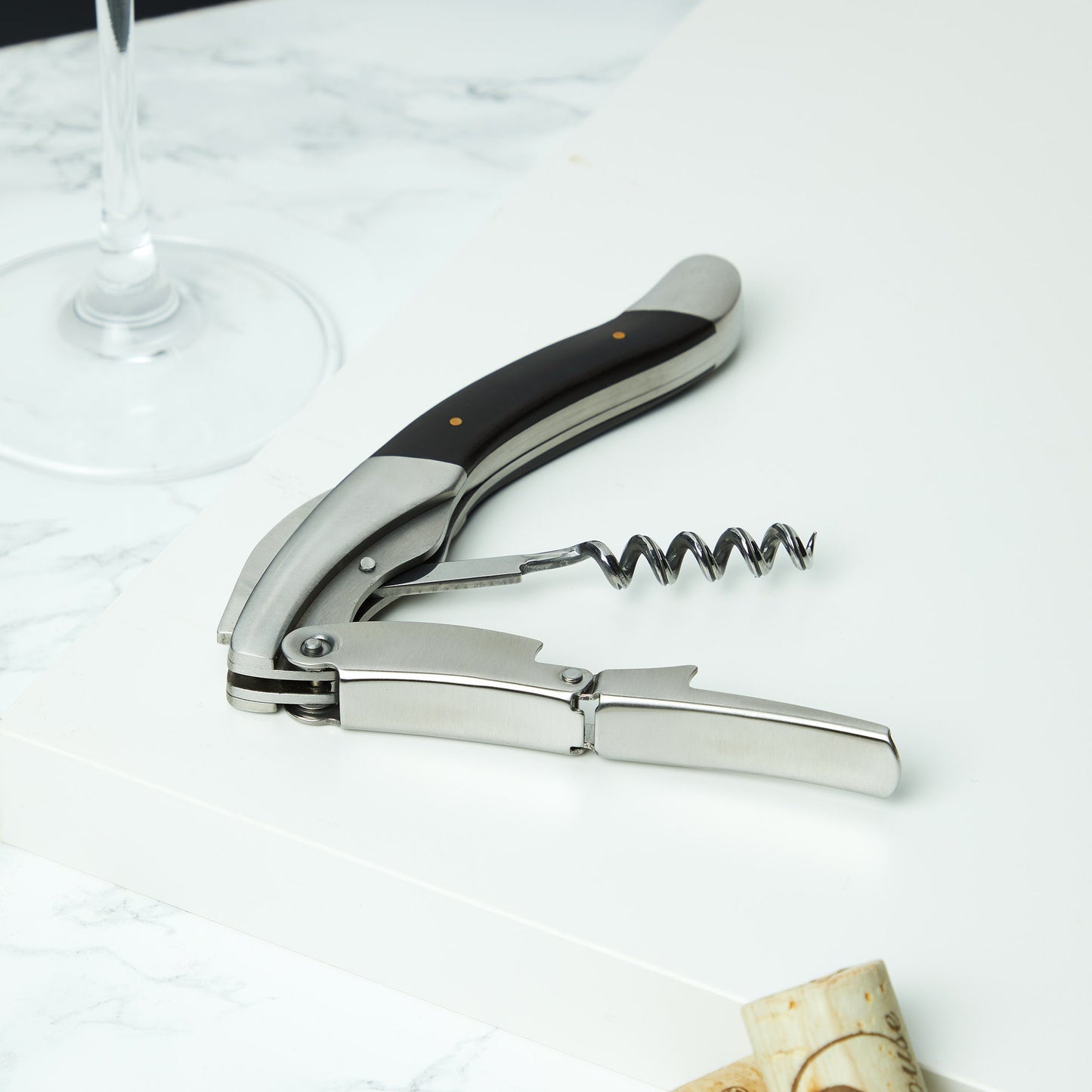 Admiral Heavy Corkscrew with Ebony Wood Handle