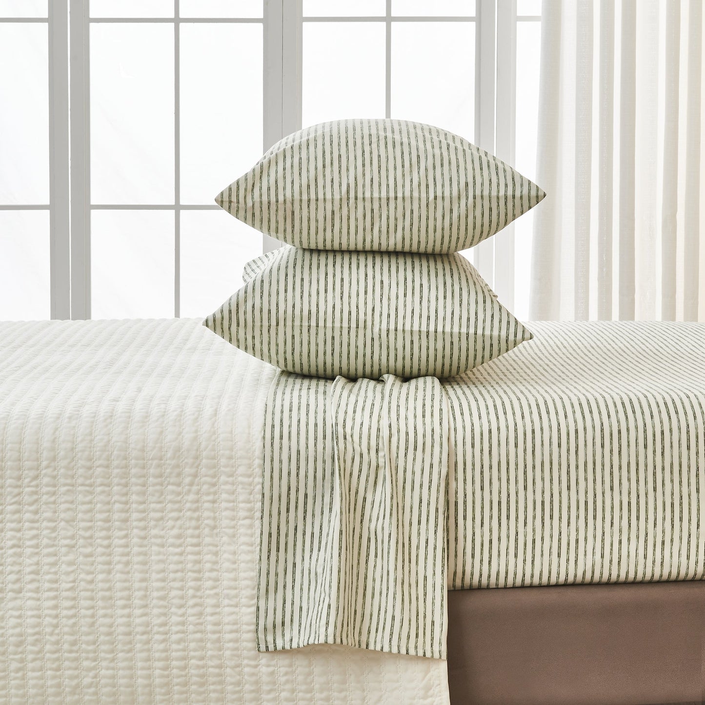 The Striped Microfiber Sheet Set and Soft Finish