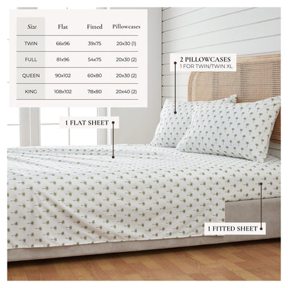 Lightweight Coastal Printed Sheet Set and Covers