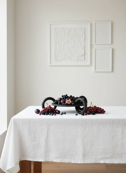 Large Serving Platter Guculiya Trinity by Creating Comfort, black metal with looped handles on Tampa Home & Garden Store