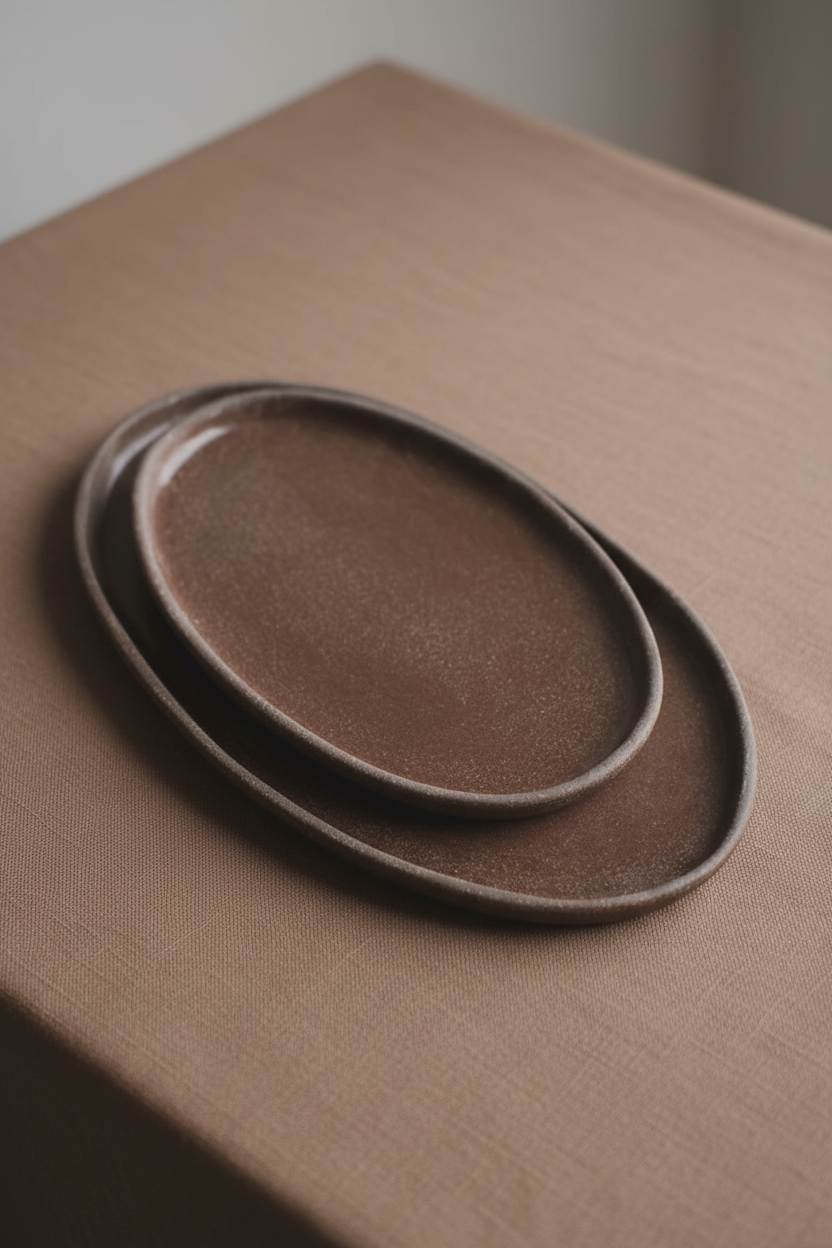 Handmade Oval Stoneware Rustic Serving Platter