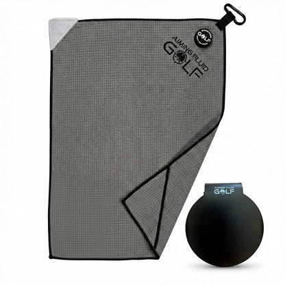 Stubby Magnetic Golf Towel System with black landing pad 2-piece by Aiming Fluid Golf on Tampa Home & Garden Store