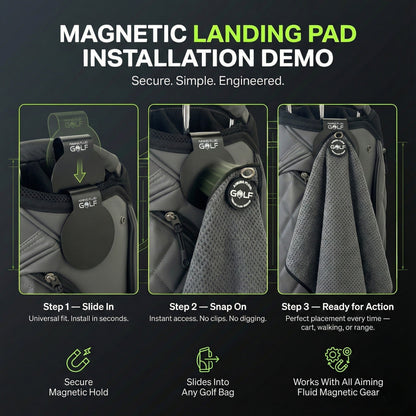 Light Duty Magnetic Towel + Landing Pad System magnetic towel by Aiming Fluid Golf on bags on Tampa Home & Garden Store