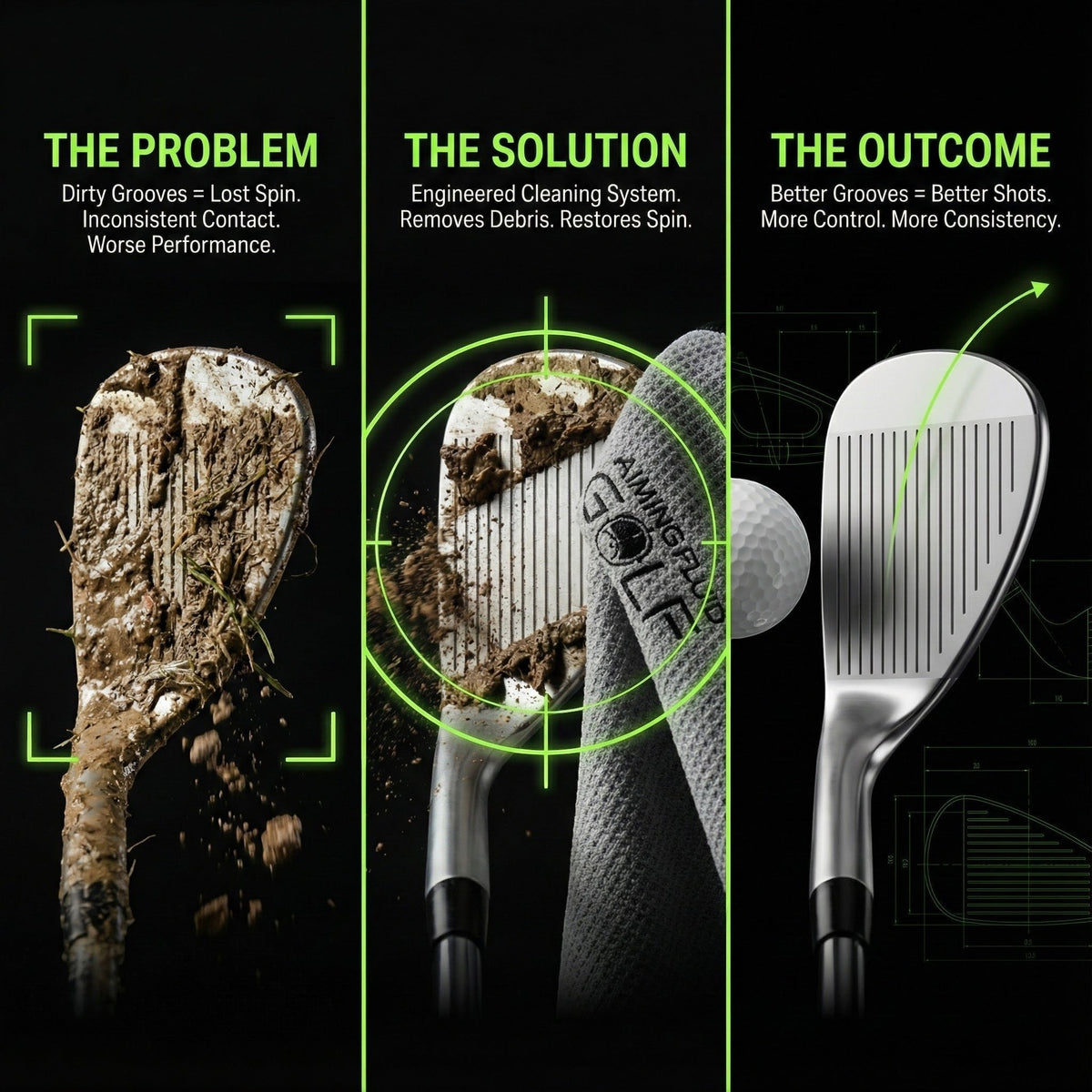 Light Duty Magnetic Towel + Landing Pad System golf towel by Aiming Fluid Golf with green on Tampa Home & Garden Store