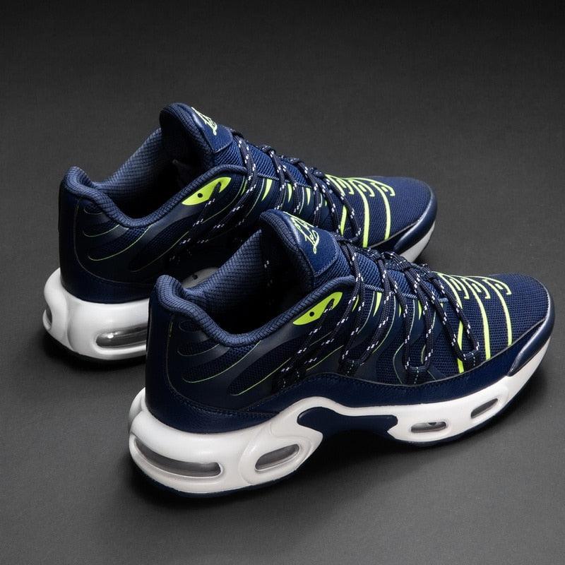 Air cushion running shoes Stevvex navy breathable mesh white sole 2 shown Tampa on Tampa Home & Garden Store