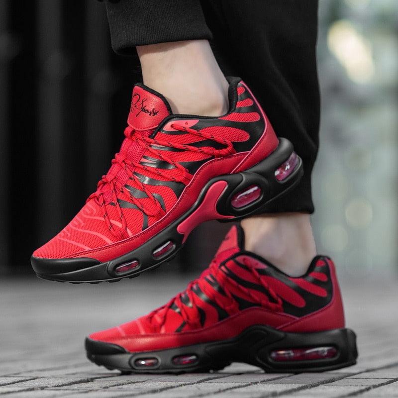 Stevvex Air Cushion running shoes red black breathable sneakers 2 sneakers on Tampa Home & Garden Store